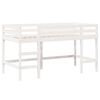vidaXL Cama alta c/ escada e telhado 80x200 cm pinho maciço branco