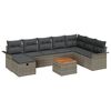 vidaXL Conjunto de Sof&aacute; de Jardim 9 unid. Cinzeto vime PE