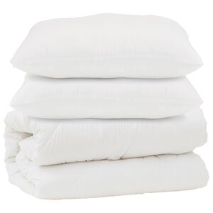 vidaXL Edred&atilde;o com travesseiro 3 pcs Branco Microfibra