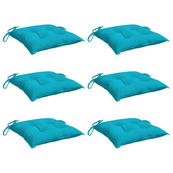 vidaXL Almofad&otilde;es para cadeira 6 pcs 40x40x7 cm tecido turquesa