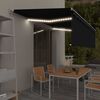 vidaXL Toldo retr&aacute;til manual com estore/LED 5x3 m antracite