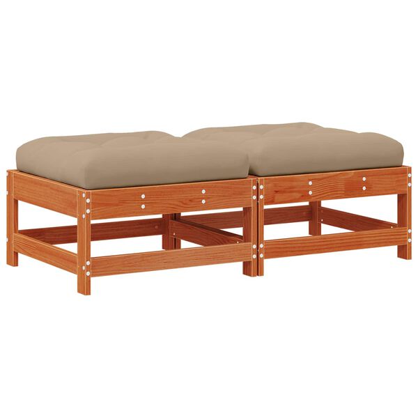 vidaXL Apoio para os p&eacute;s de jardim Madeira de pinho maci&ccedil;o