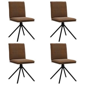 vidaXL Cadeiras de jantar 4 pcs camur&ccedil;a artificial castanho