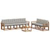 vidaXL Conjunto de Sof&aacute;s para Exterior 8 pcs Cinza Natural e Claro