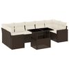 vidaXL 8 pcs conjunto sof&aacute;s de jardim c/ almofad&otilde;es vime PE castanho