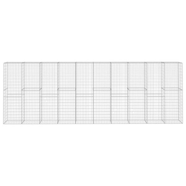 vidaXL Muro gabião com tampa 600x50x200 cm aço galvanizado