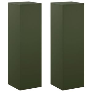 vidaXL Suporte para Plantas 2 unid. Verde-Azeitona 30 x 30 x 100 cm