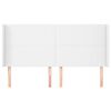 vidaXL Cabeceira cama c/ abas couro artificial 183x23x118/128cm branco