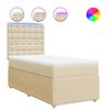 vidaXL Cama com molas/colch&atilde;o 90x200 cm tecido cor cr&egrave;me