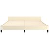 vidaXL Estrutura de cama c/ cabeceira couro artificial 160x200cm creme