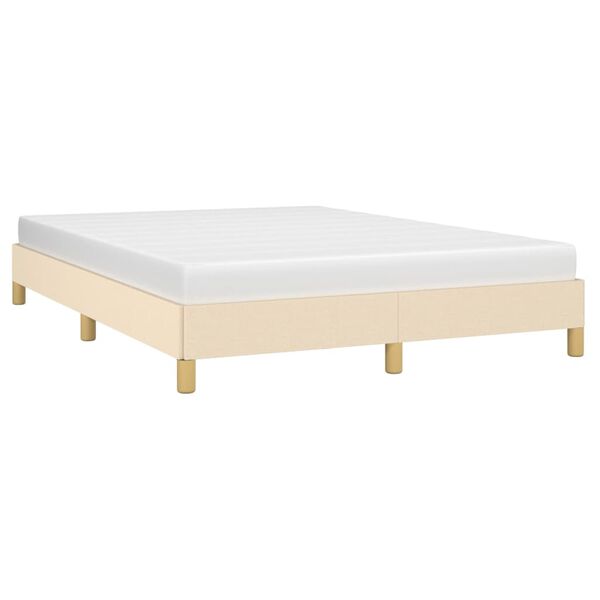 vidaXL Estrutura de cama sem colch&atilde;o 140x190 cm tecido cor creme