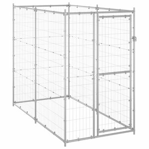 vidaXL Canil de exterior 110x220x180 cm a&ccedil;o galvanizado