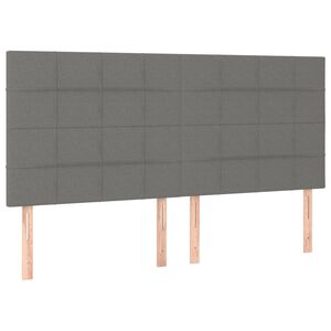 vidaXL Cabeceira Cinza Escuro 180x5x118/128 cm Tecido
