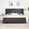 vidaXL Cama Box com colch&atilde;o Castanho escuro 200 x 200 cm tecido