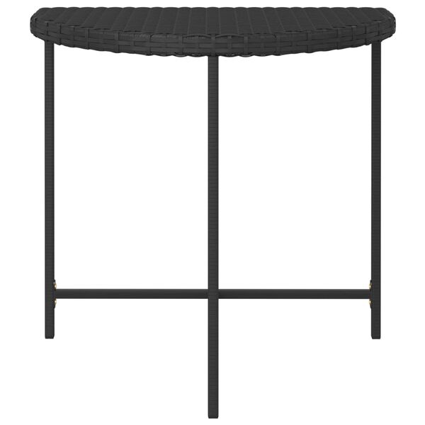 vidaXL Mesa de jardim 80x50x75 cm vime PE preto