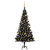 vidaXL &Aacute;rvore Natal artificial pr&eacute;-iluminada c/ bolas PVC preto