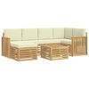 vidaXL Conjunto de Sof&aacute;s para Exterior 7 pcs Branco e Creme Poli&eacute;ster