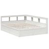 vidaXL Cama com estante sem colch&atilde;o 140x200 cm pinho maci&ccedil;o branco