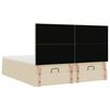 vidaXL Estrutura de cama otomana com colch&otilde;es tecido creme 160x200cm