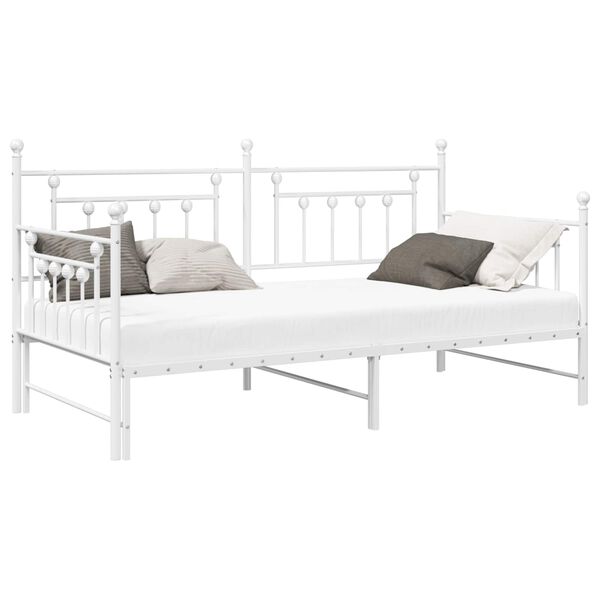 vidaXL Estrutura de cama de dia Branco 90 x 190 cm A&ccedil;o