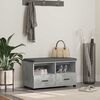 vidaXL Banco de Hall com almofada com gaveta Cinzento 80 x 38 x 46 cm