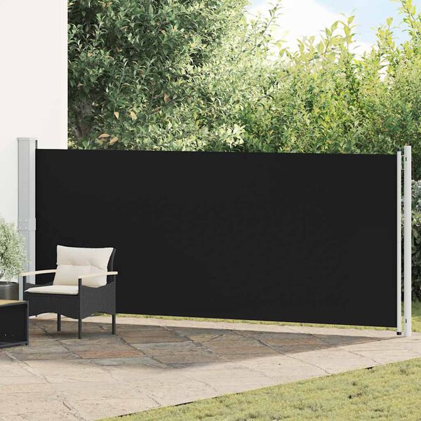vidaXL Toldo lateral retr&aacute;til para p&aacute;tio 600x160 cm preto