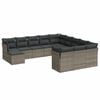 vidaXL 12 pcs conjunto de sof&aacute;s jardim c/ almofad&otilde;es vime PE cinzento