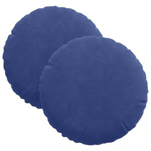 vidaXL Almofadas de Assento 2 unid. Veludo Azul Pol&iacute;cia &Oslash;30 x 13 cm