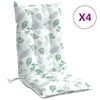 vidaXL Almofad&otilde;es p/ cadeira encosto alto 4 pcs tecido oxford folhas