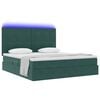 vidaXL Cama com arruma&ccedil;&atilde;o e LED Verde Escuro 180 x 200 cm Veludo