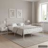 vidaXL Estrutura de cama com estrado de ripas 180x200 cm metal branco
