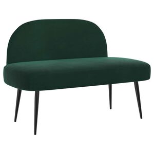 vidaXL Banco estofado com encosto Verde-escuro 110 x 60 x 76 cm Veludo