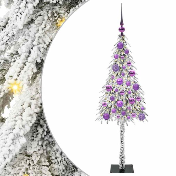 vidaXL &Aacute;rvore de Natal com 150 LEDs com suporte Branco 120 cm PE e A&ccedil;o