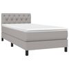 vidaXL Cama box spring c/ colch&atilde;o e LED 80x200 cm tecido cinza-claro