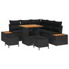 vidaXL Conjunto de Sof&aacute; de Jardim 8 pcs Preto vime PE
