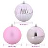 vidaXL Conjunto de Bolas de Natal XXL 4 pcs Rosa Pl&aacute;stico