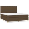 vidaXL Cama com molas/colch&atilde;o 160x200 cm tecido castanho-escuro