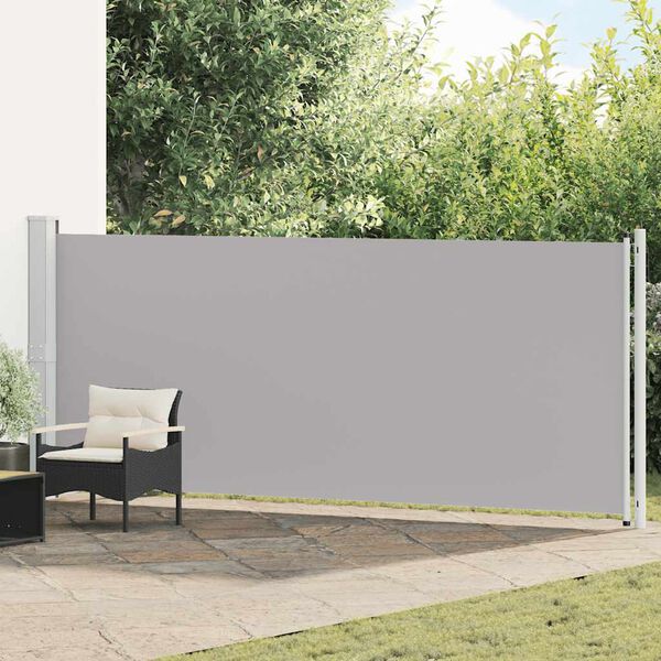 vidaXL Toldo lateral retr&aacute;til para p&aacute;tio 600x160 cm cor cinzento