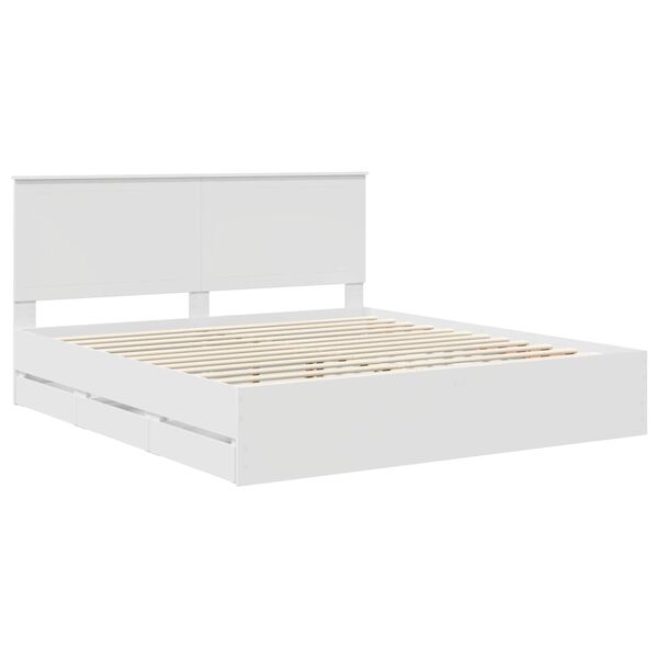 vidaXL Estrutura da Cama Branco 180 x 200 cm Madeira de Engenharia