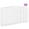 vidaXL Cestos gabi&atilde;o arqueados 9pcs 400x50x200/220cm ferro galvanizado