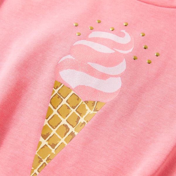 T-shirt de crian&ccedil;a rosa-brilhante fluorescente 104