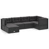 vidaXL 6 pcs conjunto lounge de jardim c/ almofadões vime PE preto