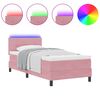 vidaXL Cama Box Spring LED com colch&atilde;o Rosa 80 x 200 cm Veludo