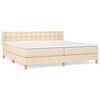 vidaXL Cama com molas/colch&atilde;o 180x200 cm tecido cor creme