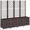 vidaXL Vaso/floreira de jardim c/ treli&ccedil;a 160x40x140 cm PP castanho