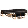 vidaXL Conjunto de Sof&aacute;s para Exterior 9 pcs Natural e Preto
