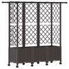 vidaXL Cama Elevada com Treli&ccedil;a e Telhado Castanho 163,5 x 40 x 142 cm