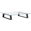 vidaXL Suporte para monitor 40x35x8 cm vidro temperado e metal preto