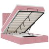 vidaXL Estrutura de cama otomana com colch&otilde;es 120x200 cm veludo rosa