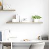 vidaXL Prateleira de parede suspensa 120x23,5x3,8 cm MDF cor carvalho